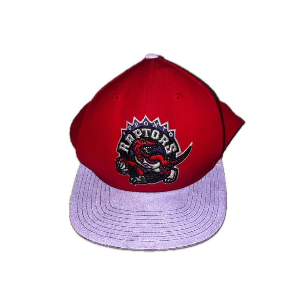 Toronto Raptors Mitchell & Ness Hardwood Classics Snapback Hat Purple Red NBA